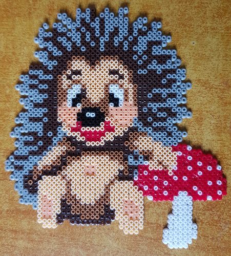 Hedgehog, mini hamabeads.